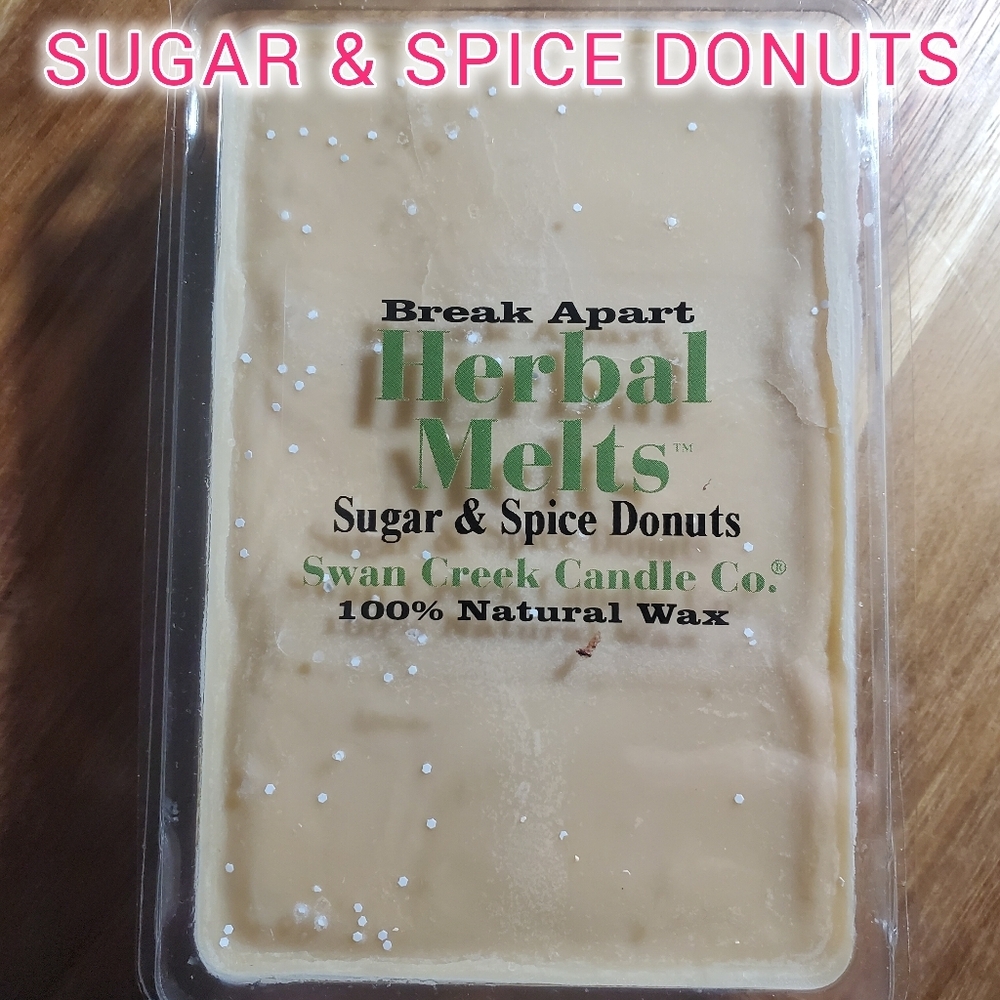 SUGAR & SPICE DONUTS by SWAN CREEK CANDLE CO Herbal Melts 100% Natural Wax NIB
